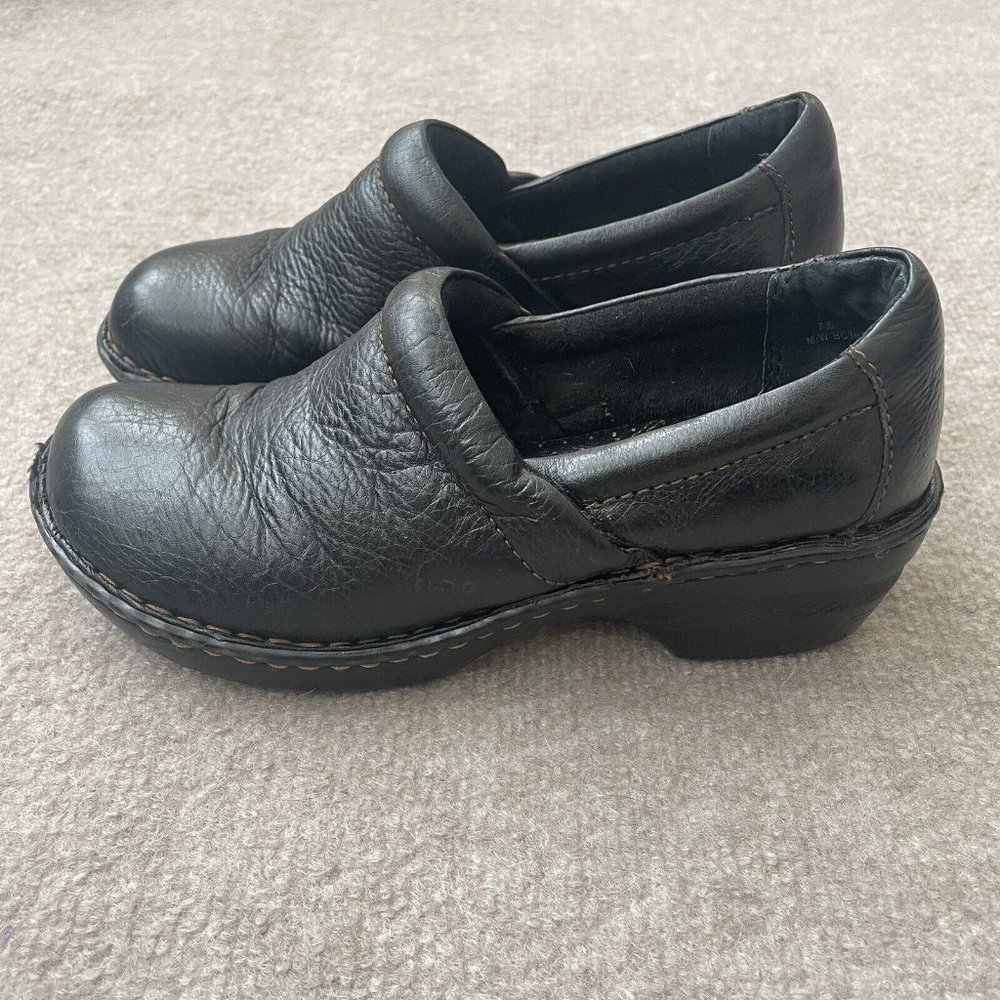 Boc Clogs Womens Size 7.5 Black Leather Casual Comfort Work Born Concept Shoes - Picture 1 of 14